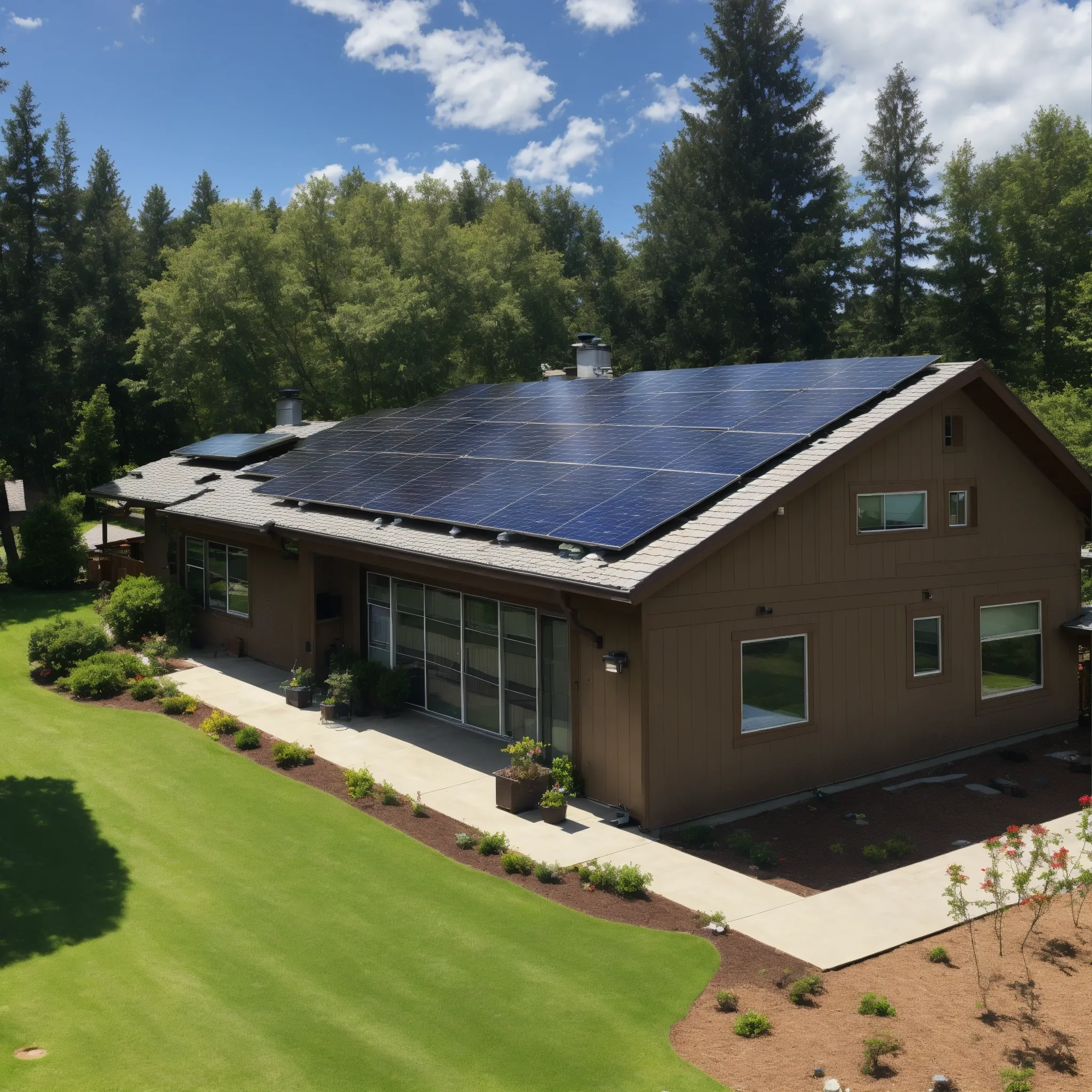 Modern heat pump system installed in home